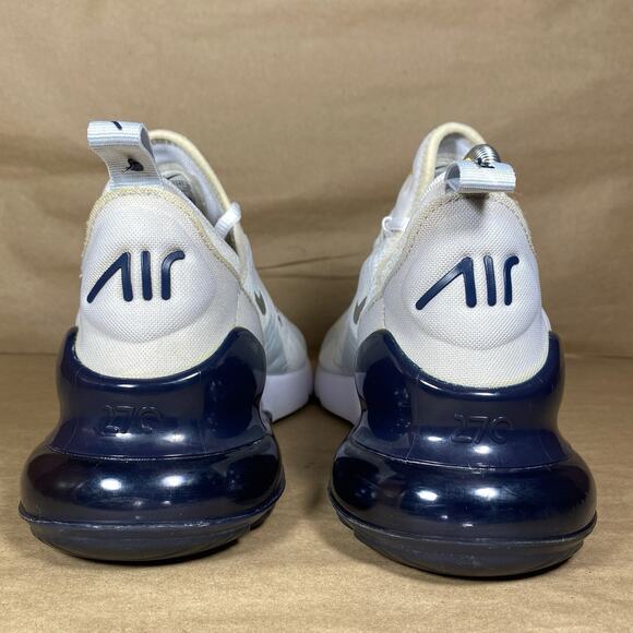 Nike Air Max 270 GS Size 7Y 'White Midnight Navy' Running Shoes 943345-109 - Picture 5 of 12